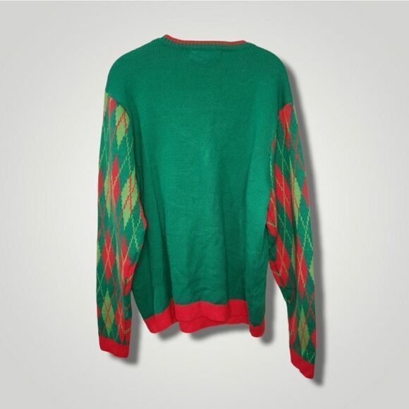 JOLLY SWEATERS Disco Dancing T-Rex Sweater Holiday ugly sweater Size XL - Picture 5 of 6